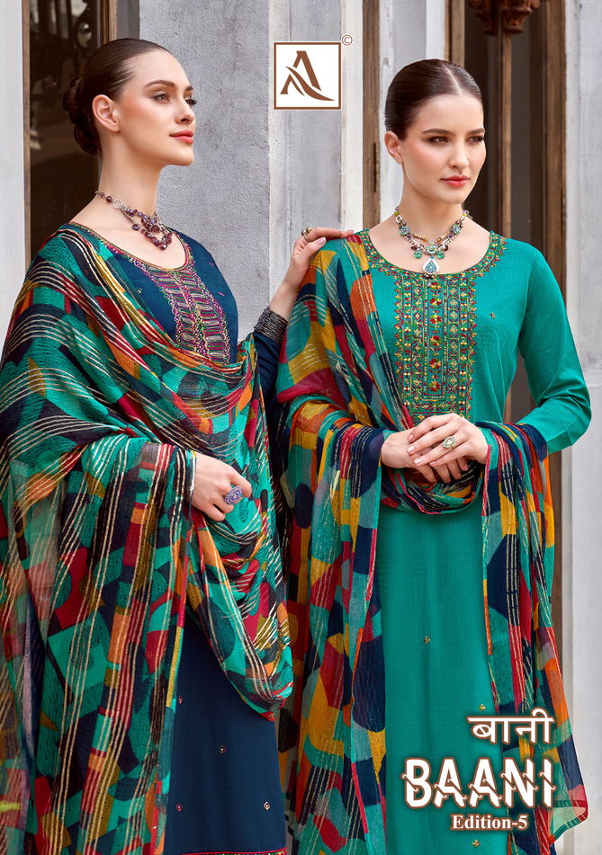 Baani 5 Alok Suit 001-008 Designer Salwar Suits Catalog